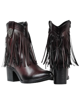 Bota cowboy arriba del tobillo Kuali Shoes Vaqueras de piel para mujer