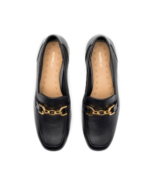 Mocasín Quirelli de piel para mujer
