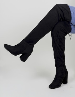 Bota arriba de la rodilla Rbcollection de gamuza para mujer