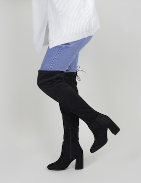 Bota arriba de la rodilla Rbcollection de gamuza para mujer