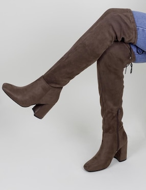 Bota arriba de la rodilla Rbcollection de gamuza para mujer