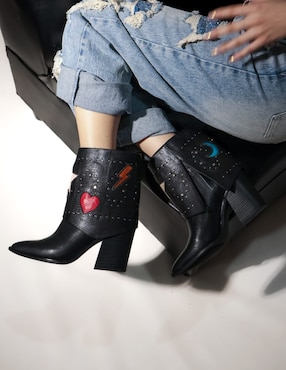 Bota cowboy arriba del tobillo Jossefina Carranza Moda Jossefina de piel para mujer