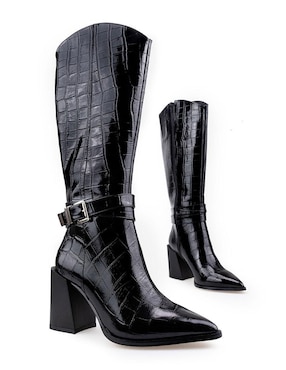 Bota rodilla Davenia de piel para mujer