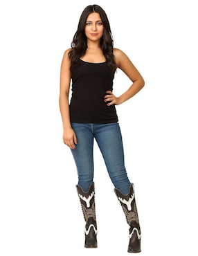 Bota cowboy abajo de la rodilla Kuali Shoes para mujer