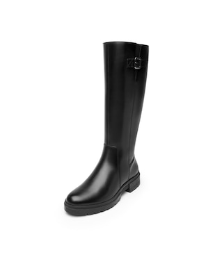 Bota abajo de la rodilla Flexi casual de piel para mujer