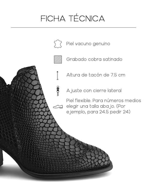 Botín al tobillo Dasalo de piel para mujer