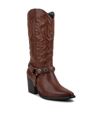 Bota cowboy media pierna Gillio para mujer