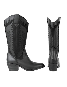 Bota cowboy abajo de la rodilla Kuali Shoes Vaquera para mujer