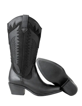 Bota cowboy abajo de la rodilla Kuali Shoes Vaquera para mujer