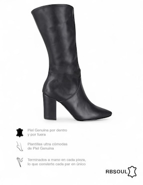 Bota abajo de la rodilla RBcollection RBsoul de piel para mujer