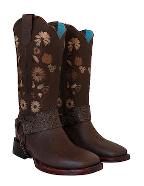 Bota cowboy media pierna Bdp Botas de Pedro de piel para mujer