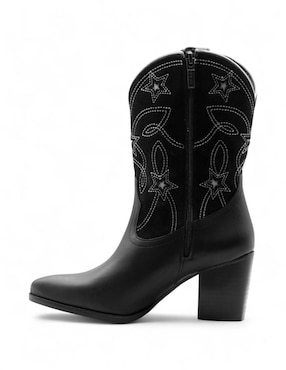 Bota cowboy arriba del tobillo Lyard de piel bovino para mujer