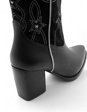 Bota cowboy arriba del tobillo Lyard de piel bovino para mujer