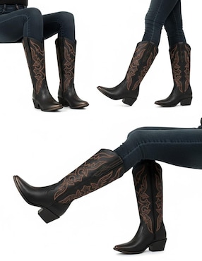 Bota cowboy abajo de la rodilla Kuali Shoes para mujer