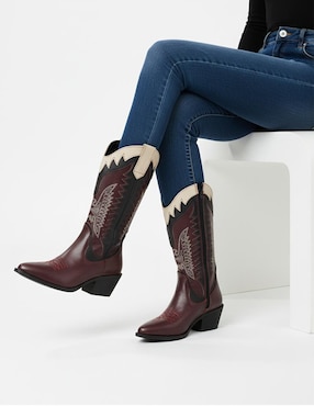 Bota cowboy abajo de la rodilla Kuali Shoes Vaqueras para mujer