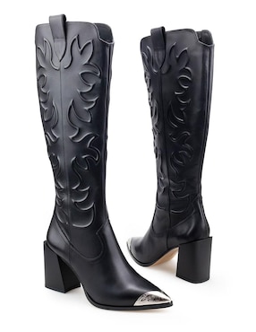 Bota cowboy rodilla Davenia Botas Davenia de piel para mujer