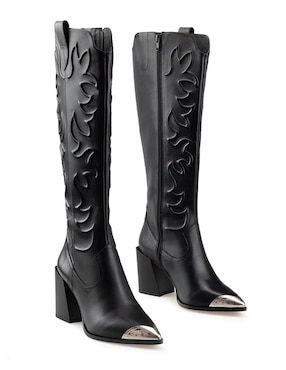 Bota cowboy rodilla Davenia Botas Davenia de piel para mujer