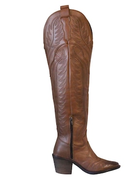 Bota cowboy a la rodilla Kuali Shoes para mujer