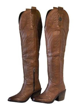 Bota cowboy a la rodilla Kuali Shoes para mujer