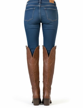 Bota cowboy a la rodilla Kuali Shoes para mujer