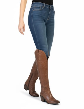 Bota cowboy a la rodilla Kuali Shoes para mujer