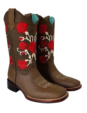 Bota cowboy media pierna BDP Botas De Pedro de piel para mujer