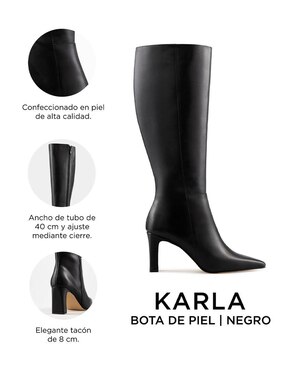 Bota abajo de la rodilla Davenia de piel para mujer