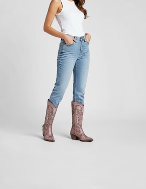 Bota cowboy abajo de la rodilla Rbcollection de piel vegana para mujer