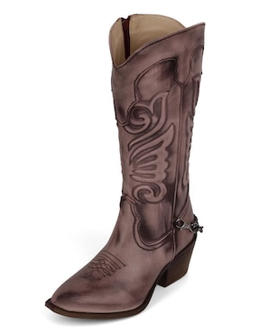 Bota cowboy abajo de la rodilla Rbcollection de piel vegana para mujer