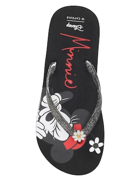 Sandalia plana W Capsule Minnie Mouse para mujer