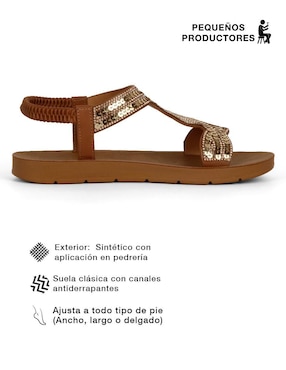 Sandalia plana Rbcollection para mujer
