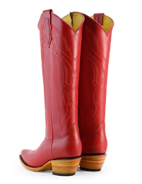 Bota cowboy abajo de la rodilla Tacalero de piel para mujer