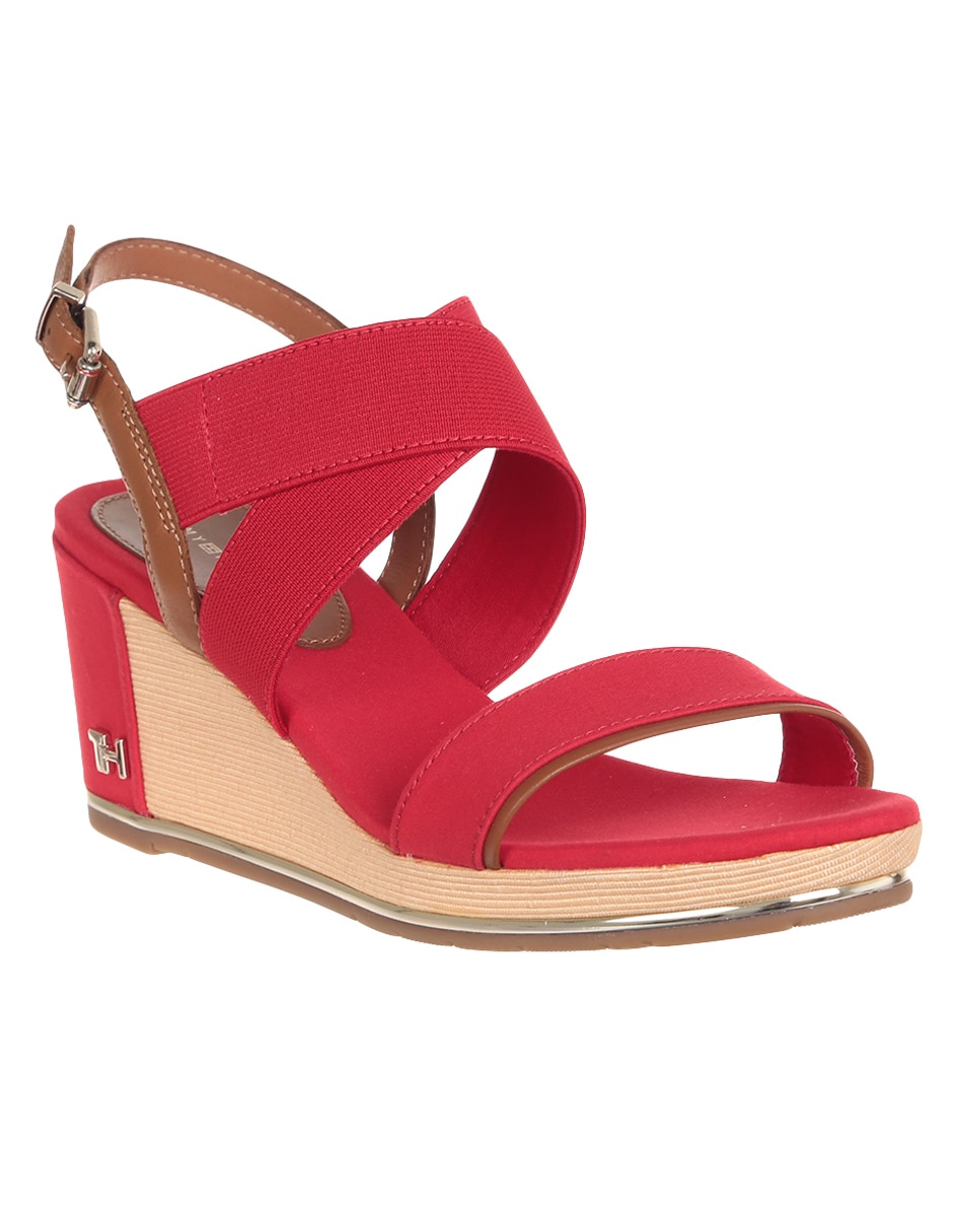 Sandalia Tommy Hilfiger roja con logotipo en Liverpool