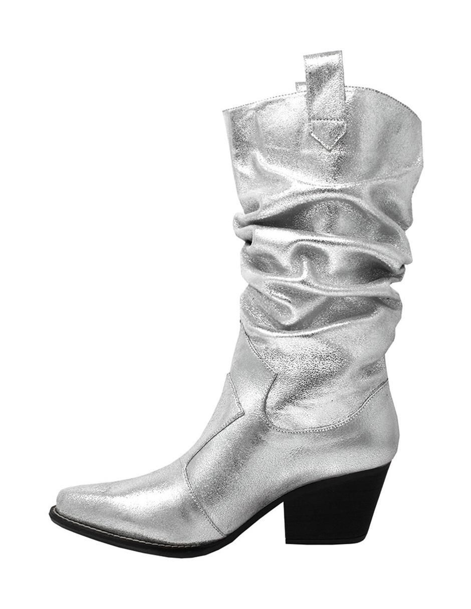Bota abajo de la rodilla de piel para mujer 2