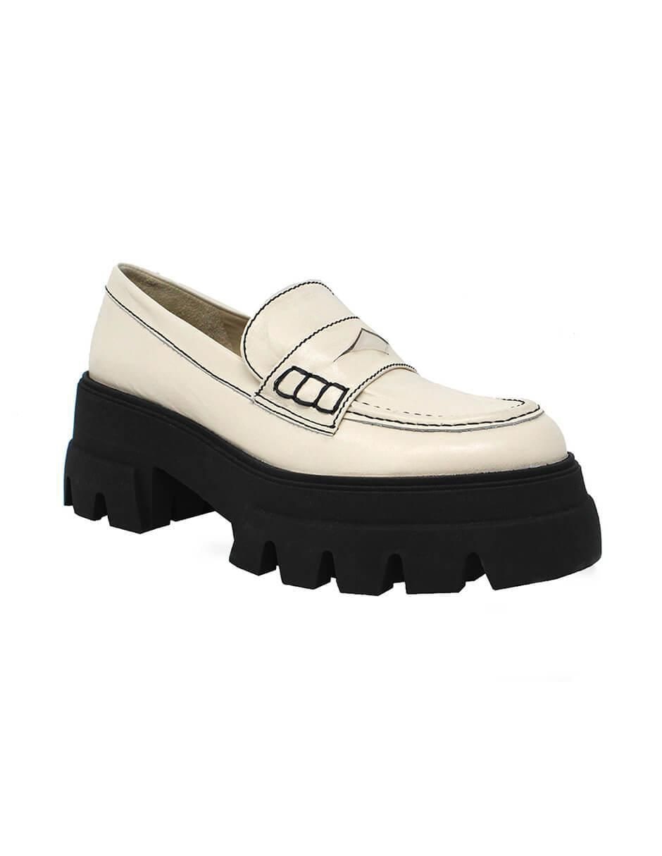 Mocasín de piel para mujer