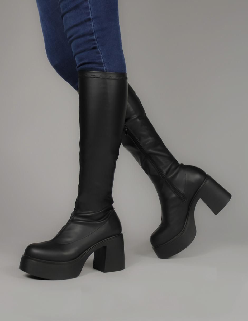 Bota abajo de la rodilla de piel para mujer 2