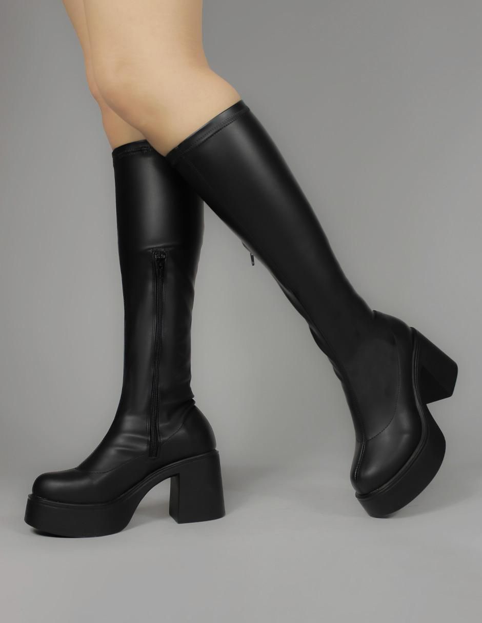 Bota abajo de la rodilla de piel para mujer 3