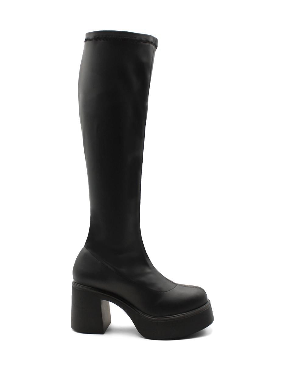 Bota abajo de la rodilla de piel para mujer 4