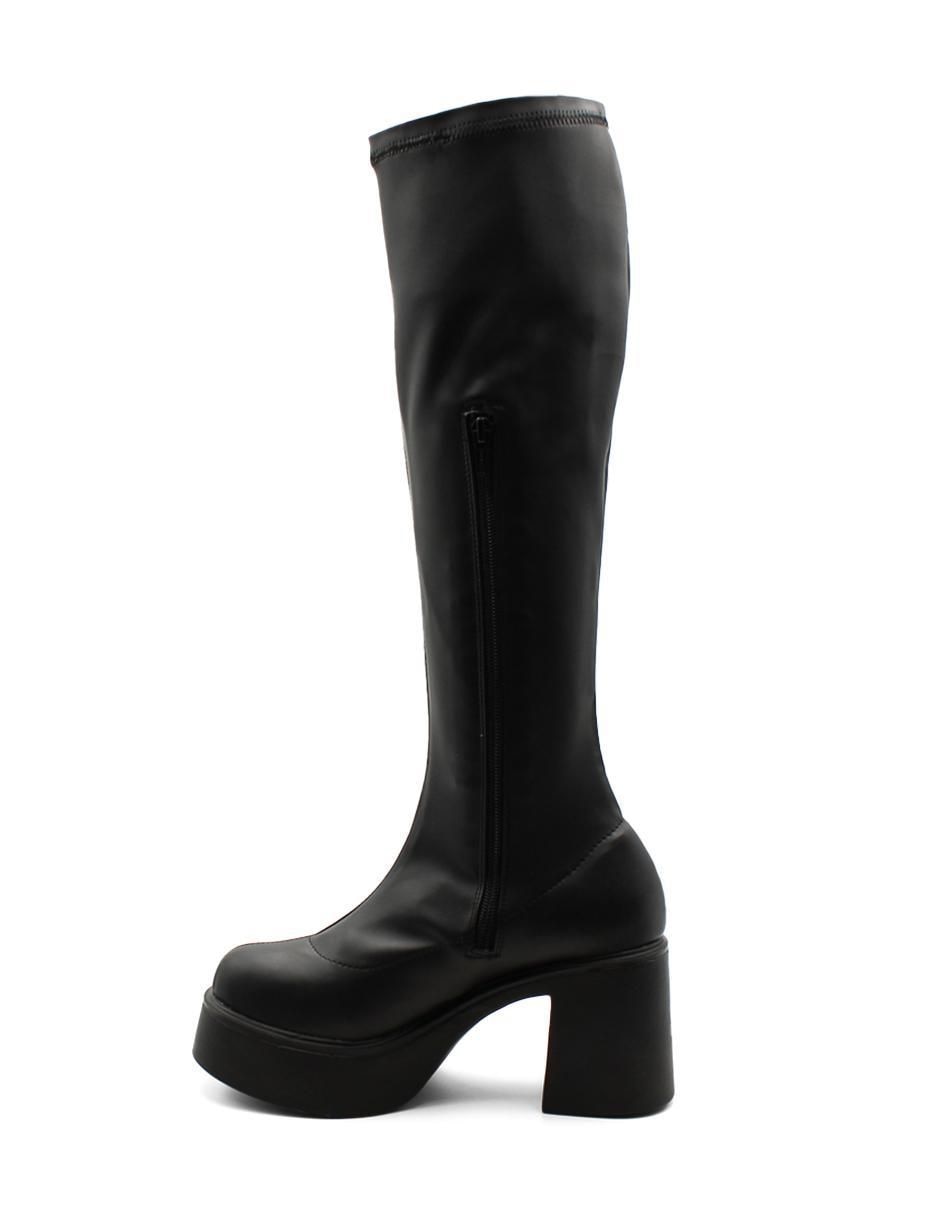 Bota abajo de la rodilla de piel para mujer 6