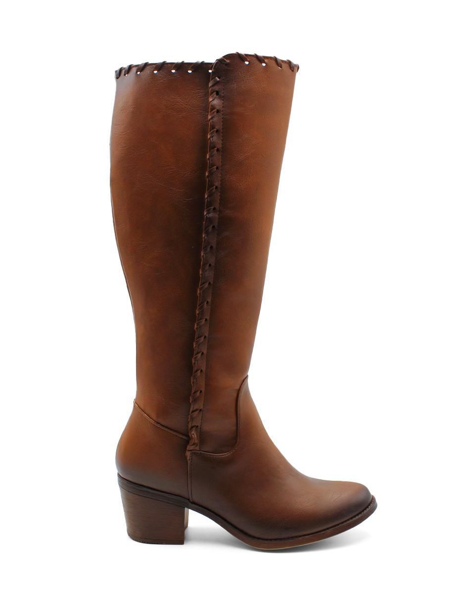 Bota abajo de la rodilla de piel para mujer 4