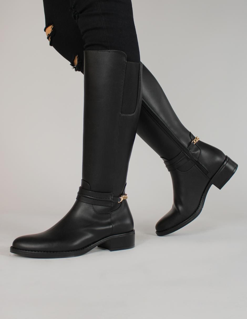 Bota abajo de la rodilla de piel para mujer 5