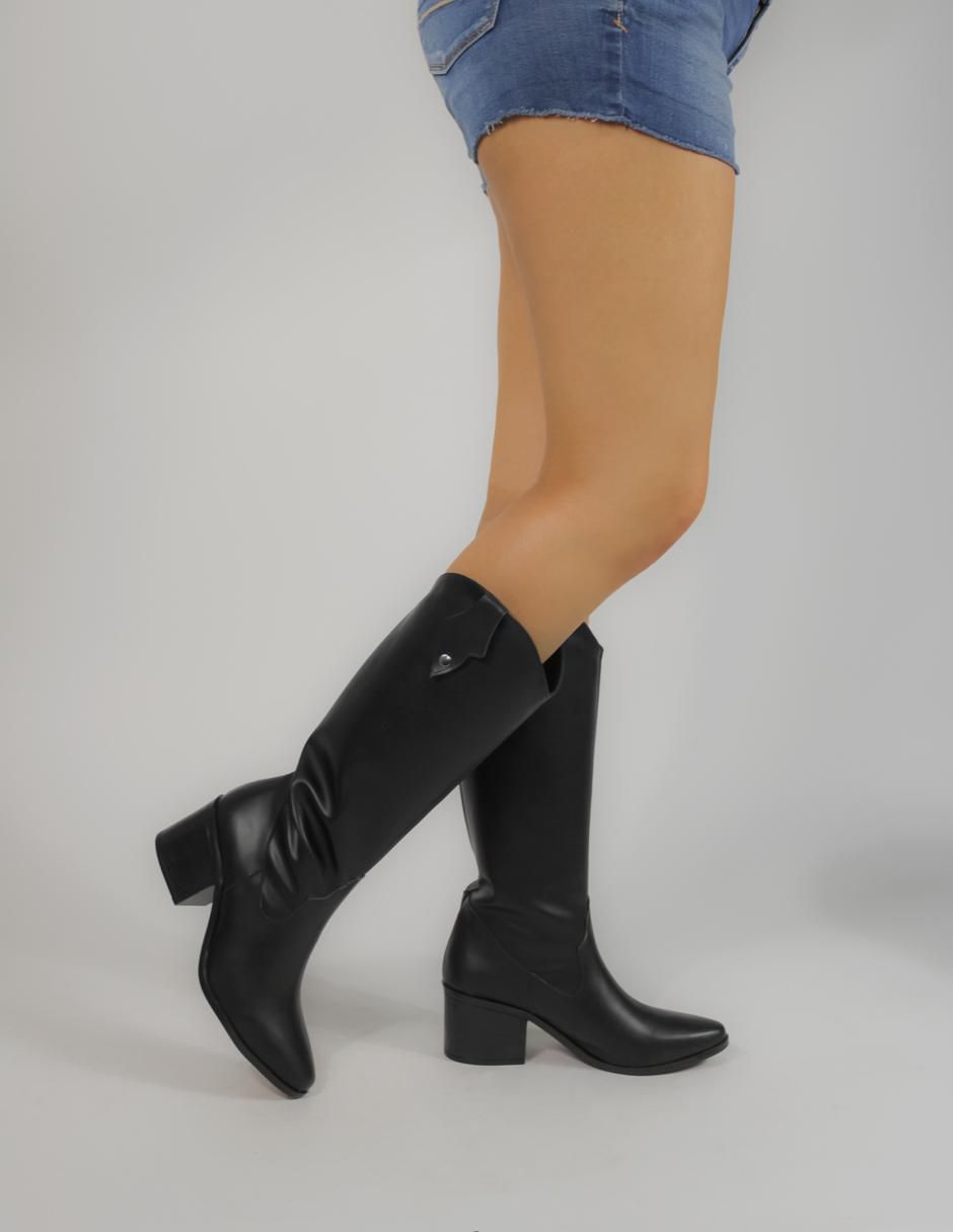 Bota abajo de la rodilla de piel para mujer 3