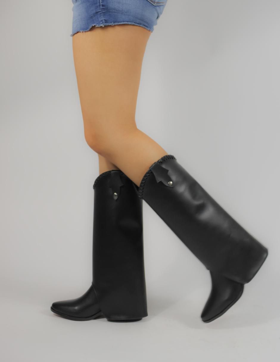 Bota abajo de la rodilla de piel para mujer 4
