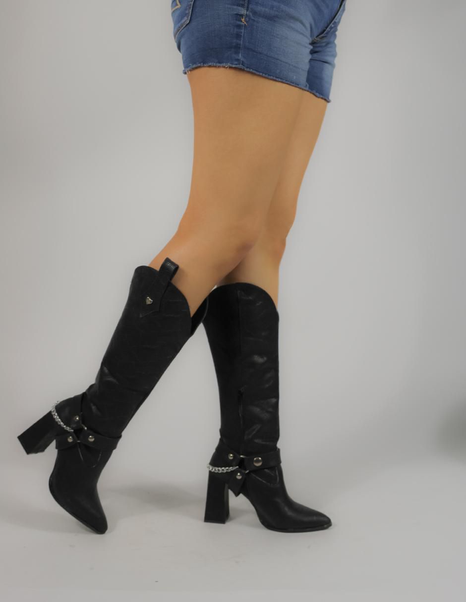 Bota abajo de la rodilla de piel para mujer 2