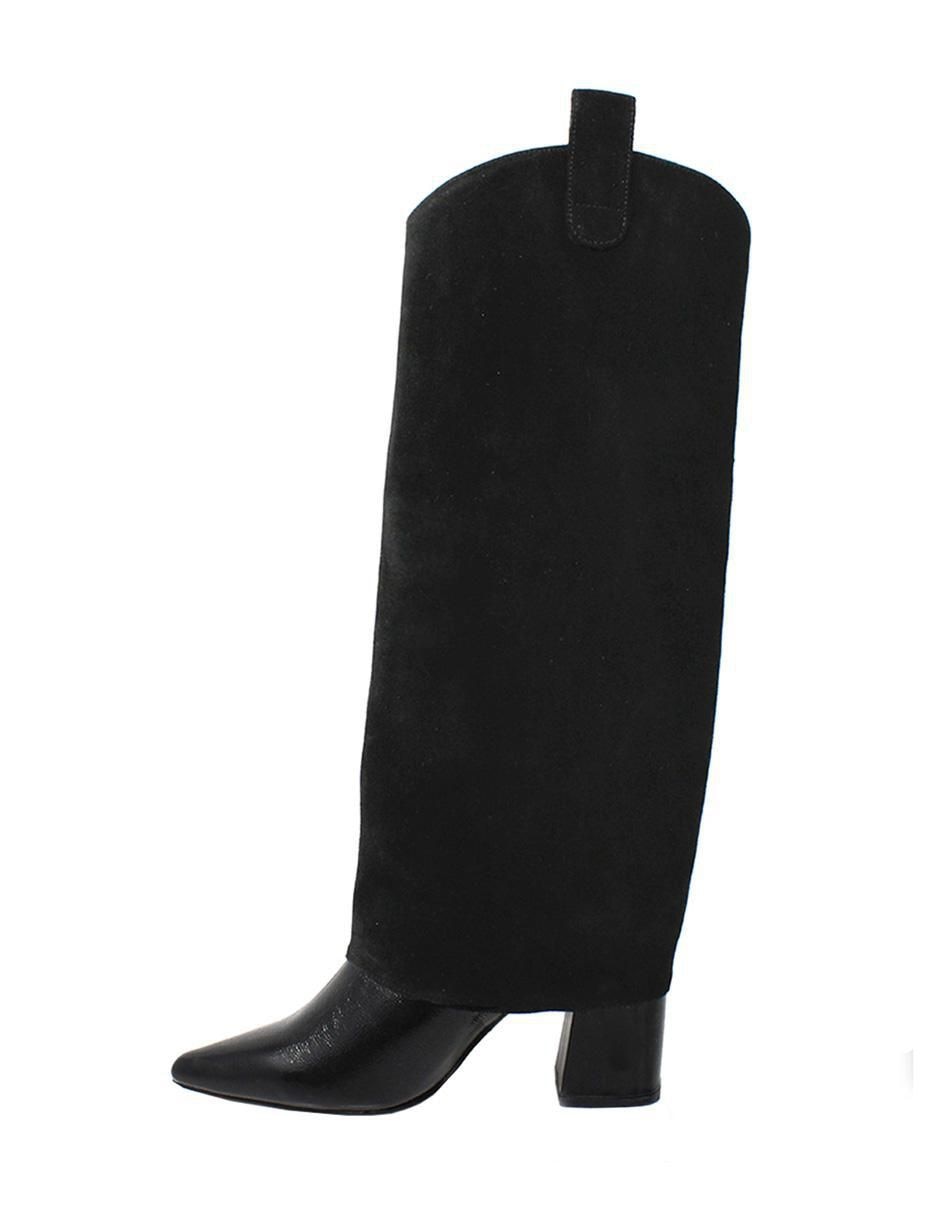 Bota abajo de la rodilla de piel para mujer 4