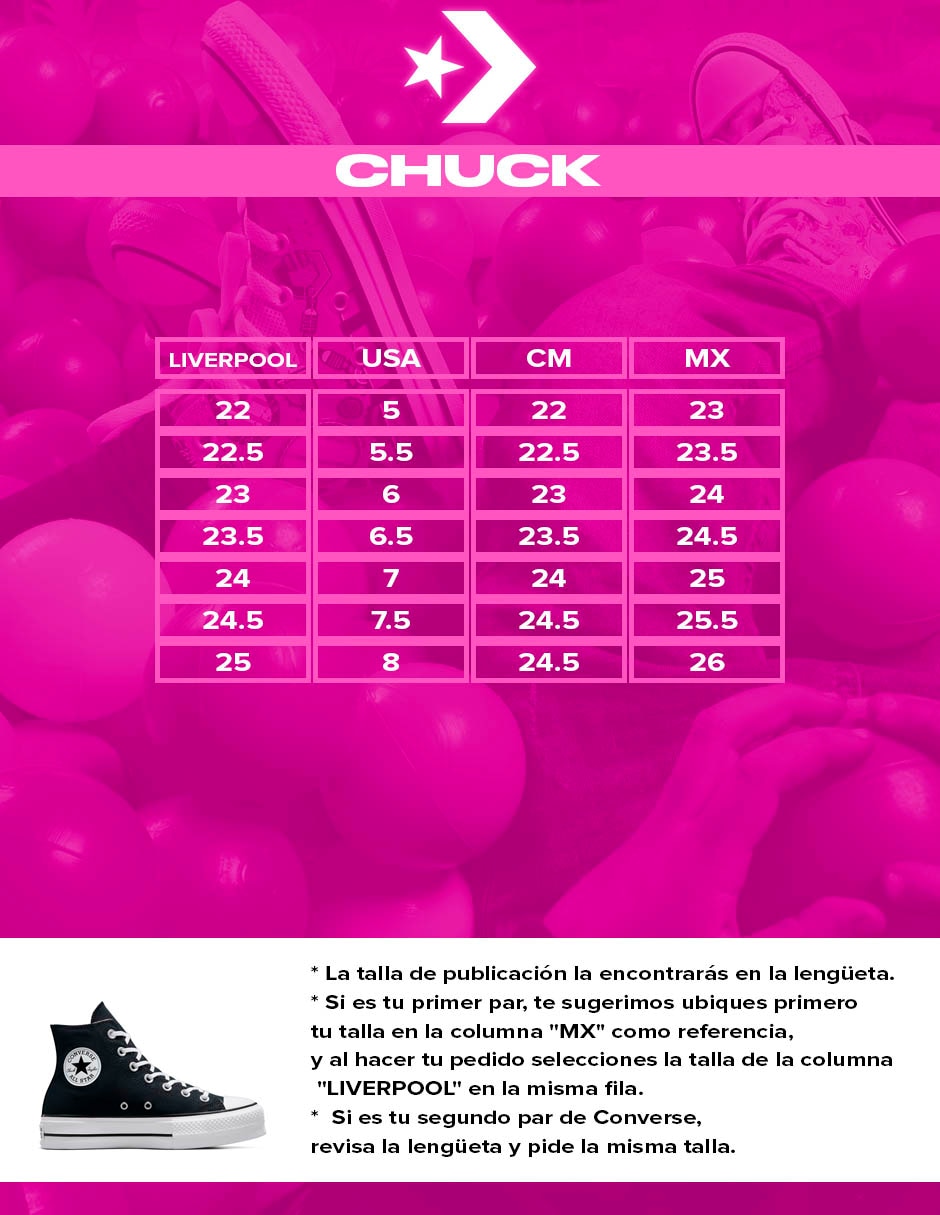 Medidas Converse Tallas En Converse Mujer Converse All Star Guia