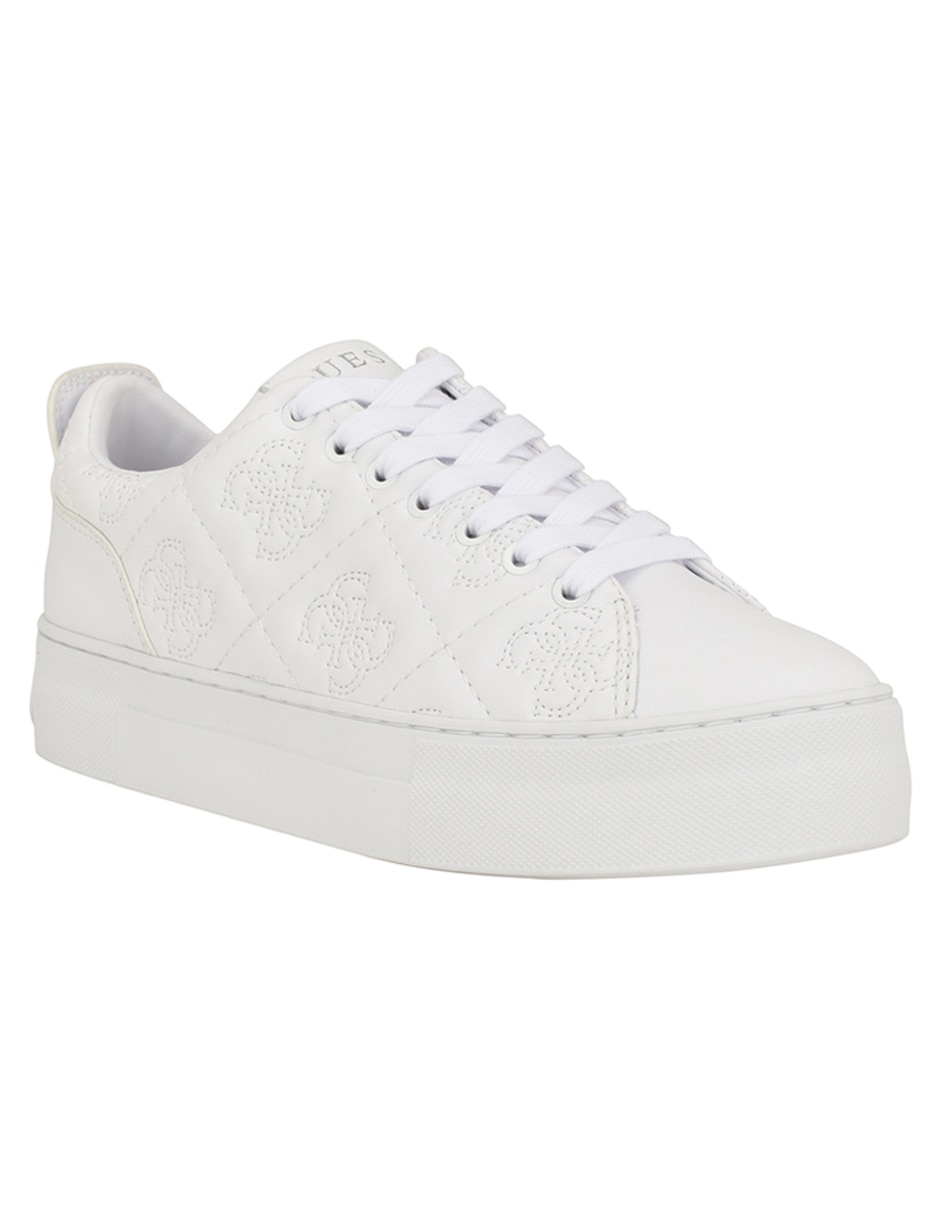 Tenis guess mujer blancos fashion con brillos