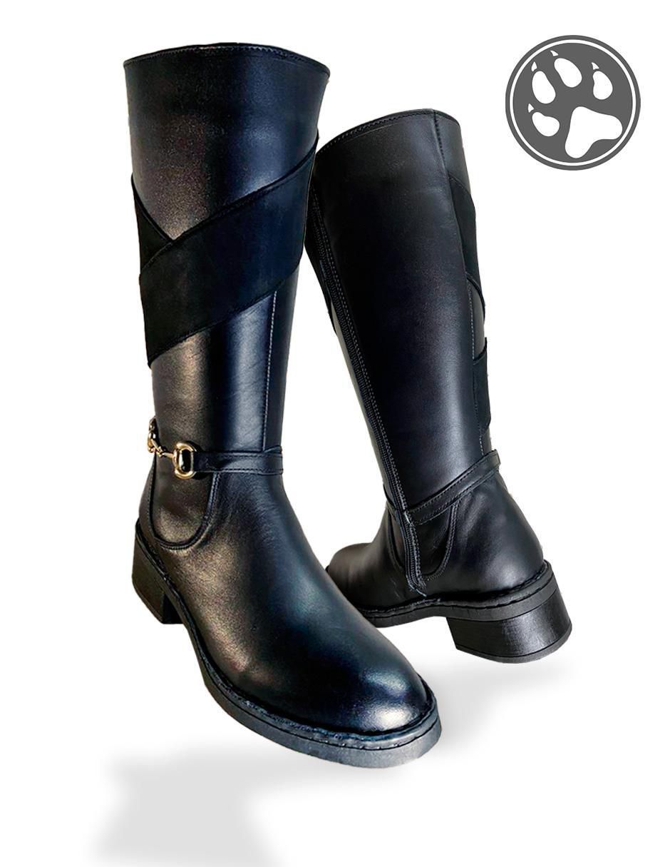 Bota arriba de la rodilla de piel para mujer 5