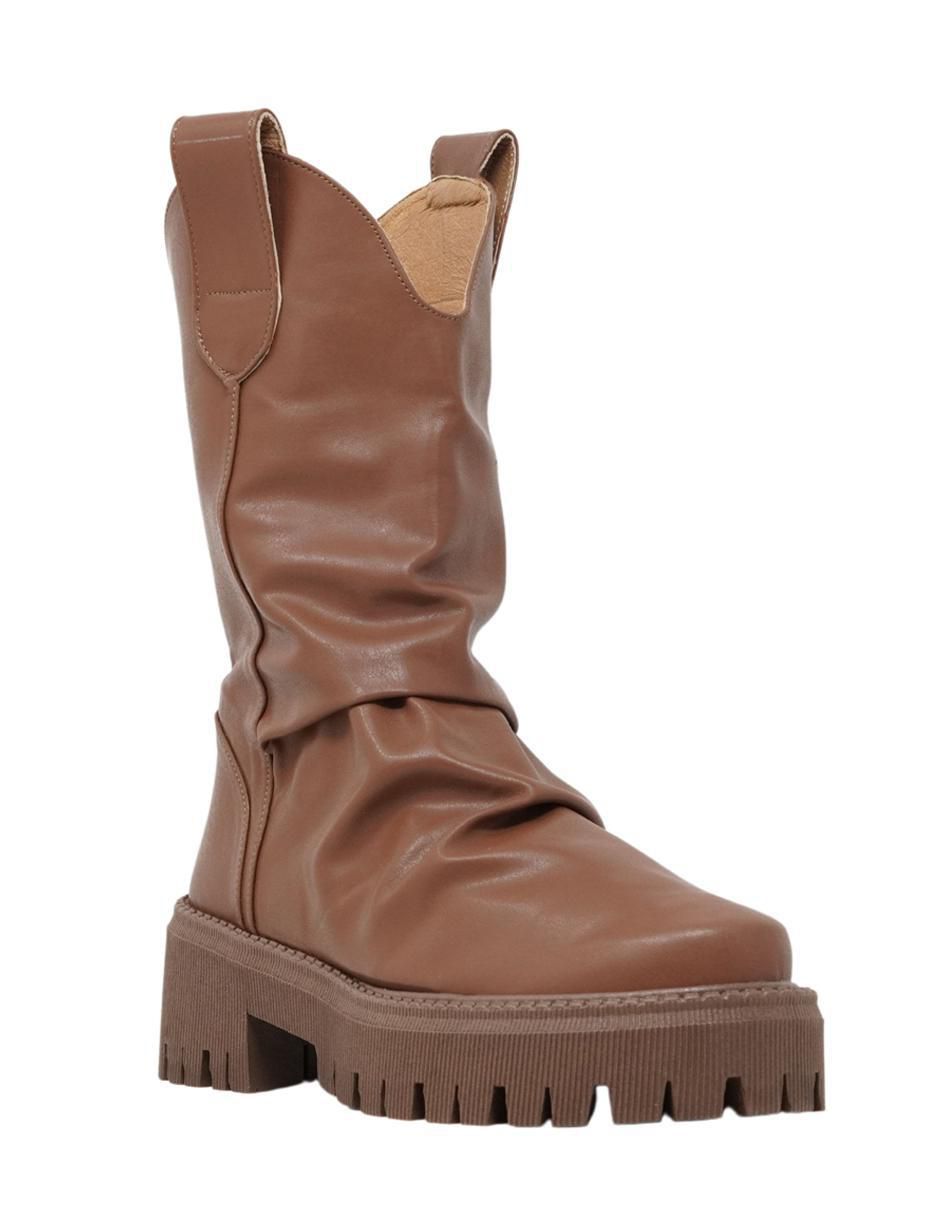 Bota arriba del tobillo Track de piel para mujer 2