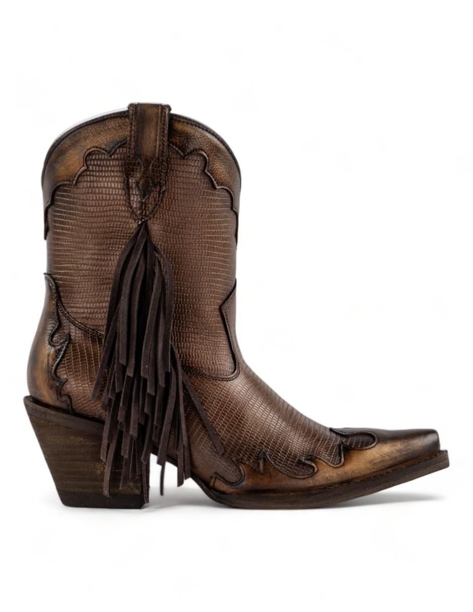 Bota arriba del tobillo de piel para mujer 2